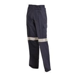 WORKIT 1004 LIGHTWEIGHT COTTON DRILL CARGO PANTS WITH 3M REFLECTIVE TAPE NAVY 87R
