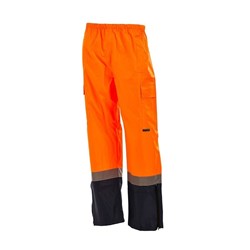 WORKIT 1305 RAIN PANTS 150D PU R/TAPE ON CALF ORANGE/NAVY L