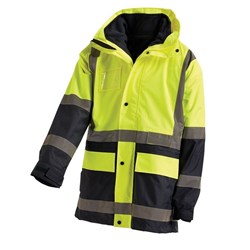 WORKIT 3004 HI-VIS 5 IN 1 WET WEATHER JACKET YELLOW/NAVY M