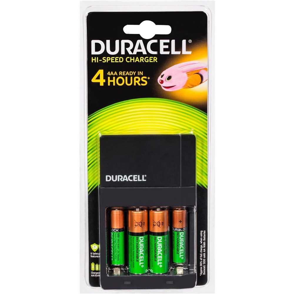 Batteries DURACELL BATTERY CHARGER 2 x AA & 2 x AAA ** 4 HOUR CHARGE ** - Jaybel Office Choice- Office Supplies, Stationery & Furniture