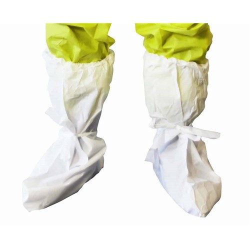 Footwear Disposable CPE Boot Covers Waterproof White Pack of 50
