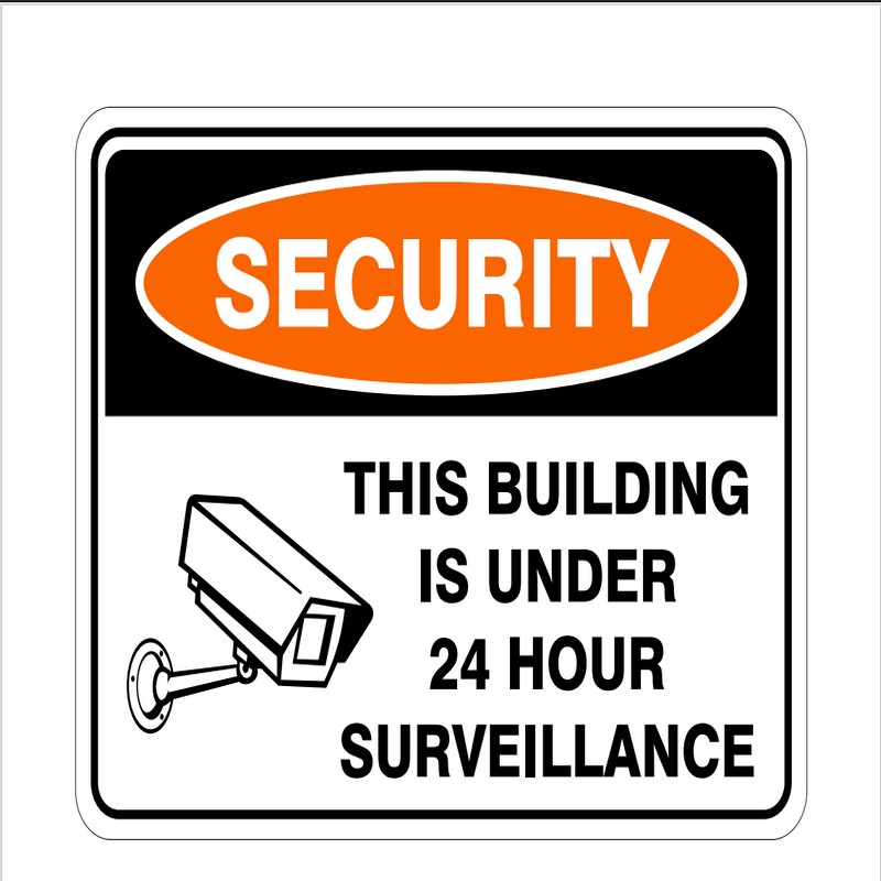 Secured Building Sign Safety Signs & Labels - SIGN - SECURITY NOTICE This Building is Under ...
