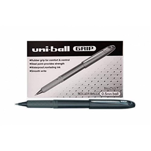 Pens - UNIBALL UB245 GRIP MICRO ROLLERBALL PEN 0.5mm Black Box of 12 -  Jaybel Office Choice- Office Supplies, Stationery & Furniture