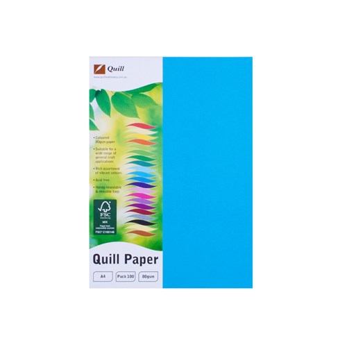 Paper - QUILL XL MULTIOFFICE 80GSM A4 Paper Marine Blue Pack of 100 -  Jaybel Office Choice- Office Supplies, Stationery & Furniture