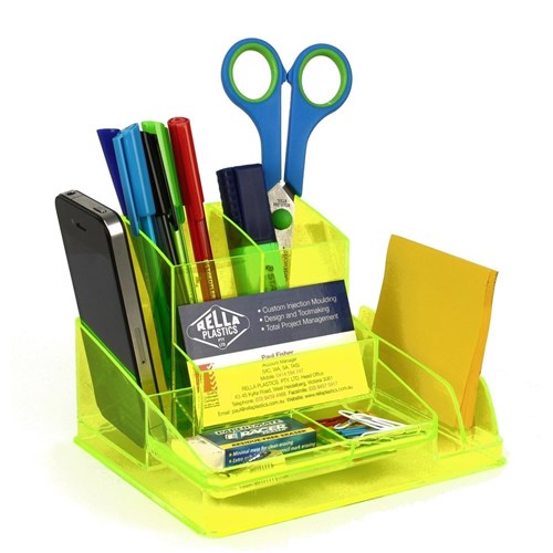 yellow desk organizer