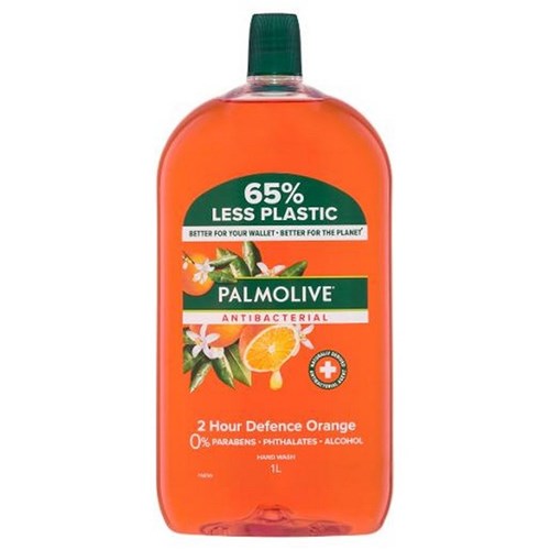 Cleaning Palmolive Liquid Hand Wash Antibacterial 2 Hour Defence Orange Refill 1 Litre 