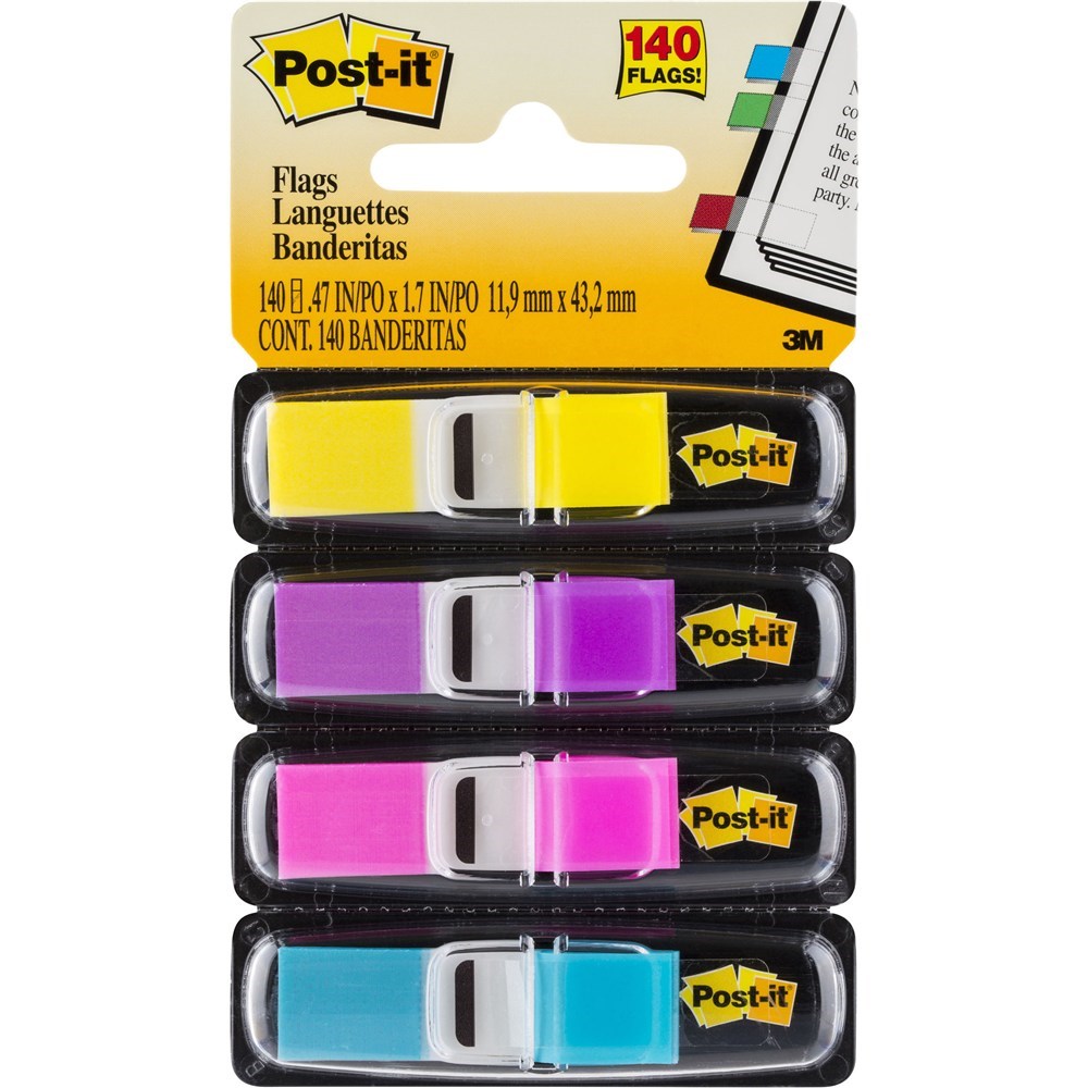 Notes & Flags POSTIT FLAGS ASSORTED MINI 6834AB BRIGHT 4/COLOURS