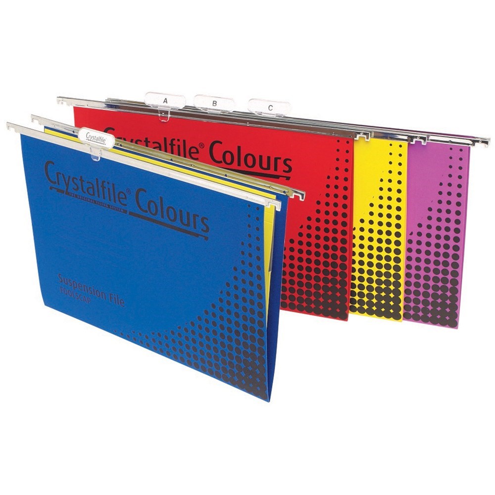 Filing & Storage CRYSTALFILE SUSPENSION FILES RAINBOW F/CAP COMPLETE Pack of 25 Jaybel